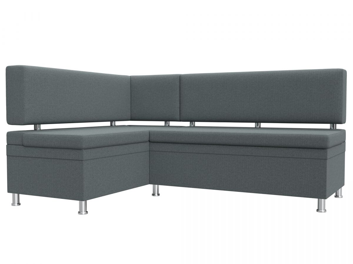 122526L Диван кухонный угловой Стайл левый угол | рогожка | амур серый