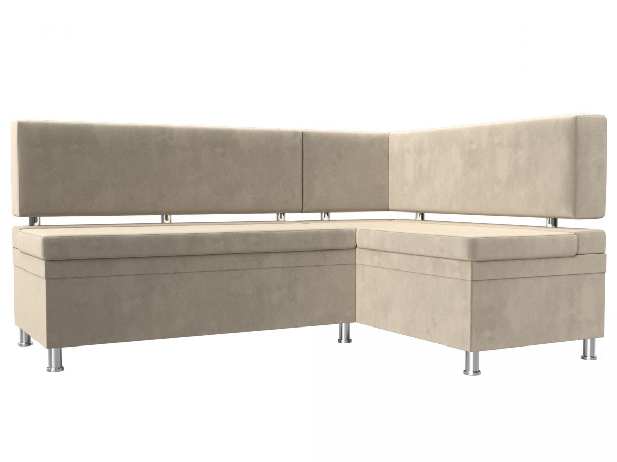 114517 Диван кухонный угловой Стайл правый угол | микровельвет | бежевый