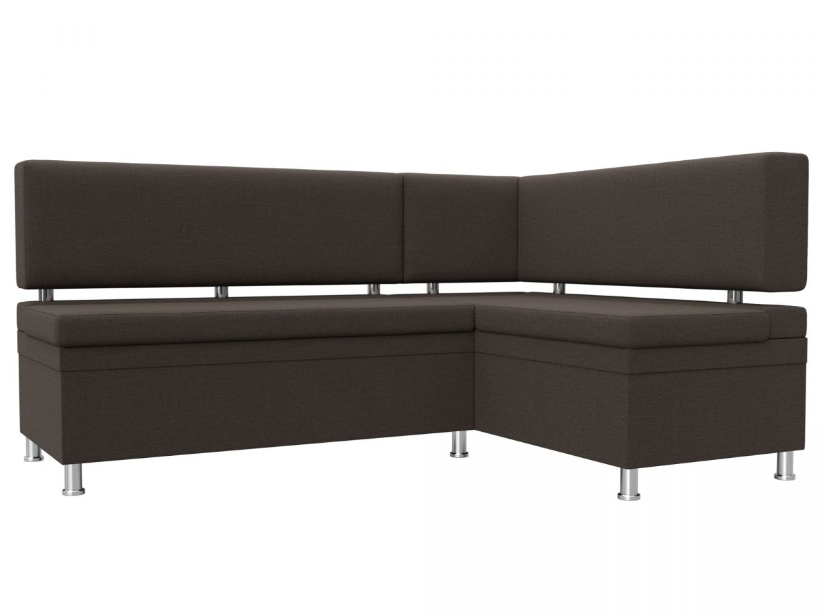 122525 Диван кухонный угловой Стайл правый угол | рогожка | амур коричневый
