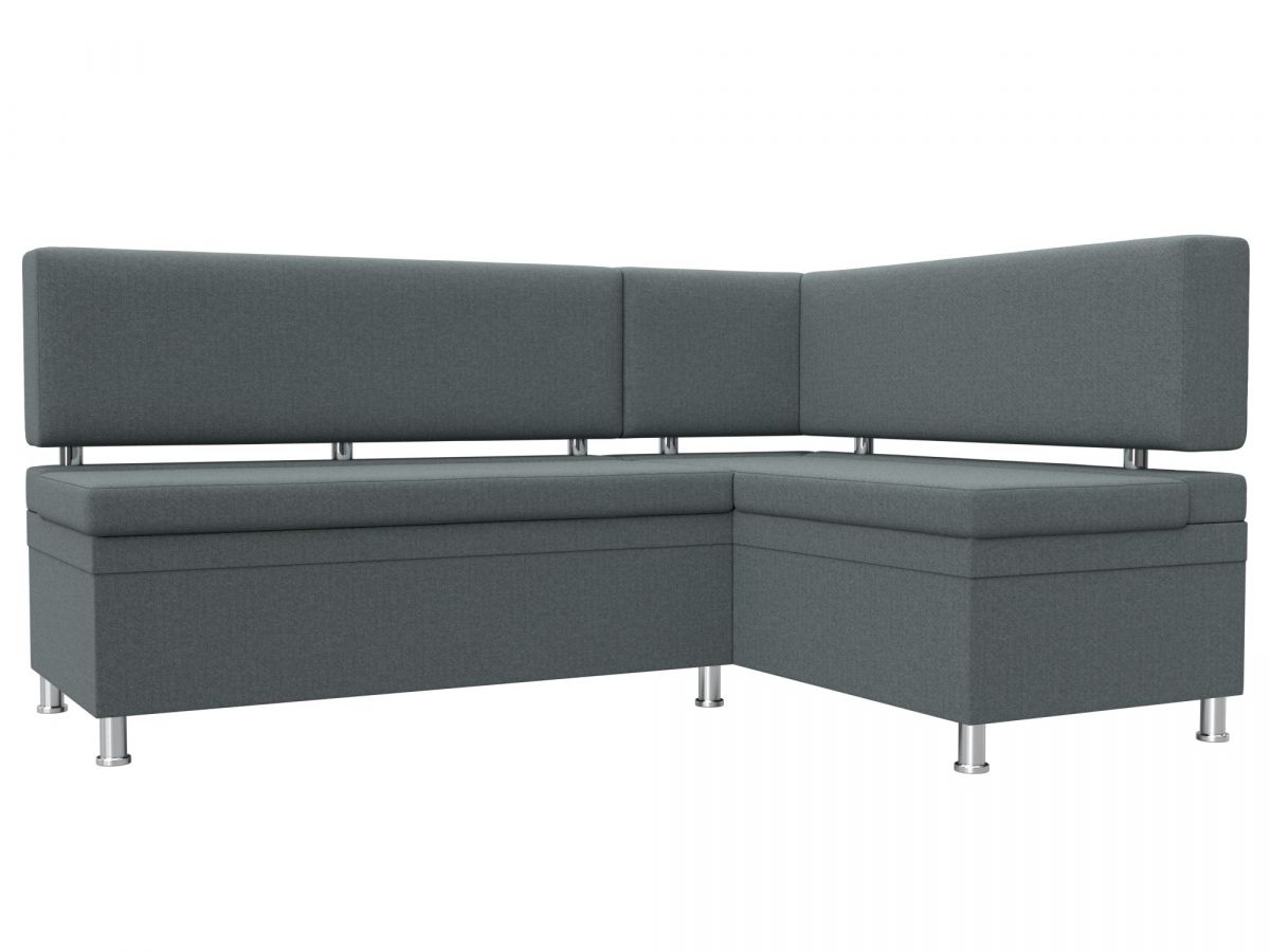 122526 Диван кухонный угловой Стайл правый угол | рогожка | амур серый