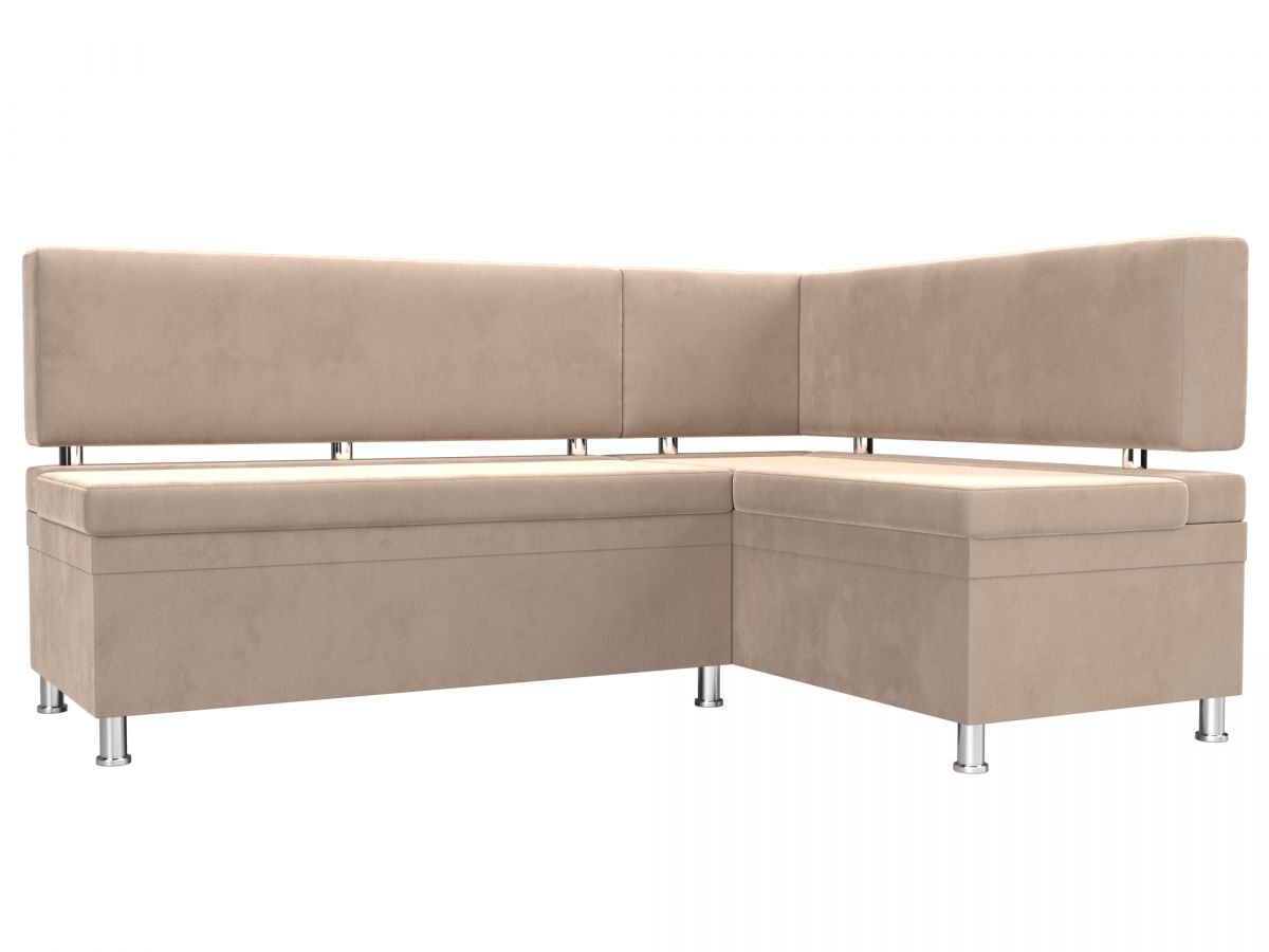 111658 Диван кухонный угловой Стайл правый угол | велюр | бежевый