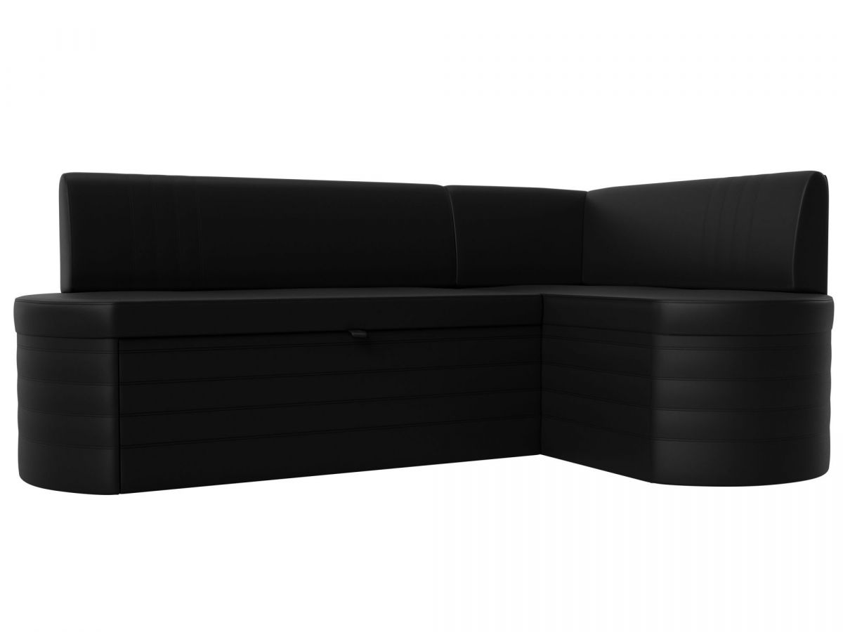 119447 Диван кухонный угловой Токио правый угол | экокожа | черный