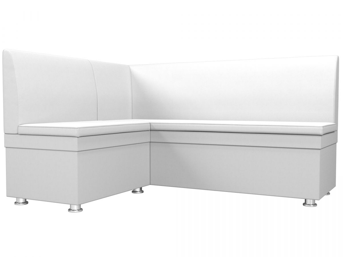 28384L Диван кухонный угловой Уют левый угол | экокожа | белый