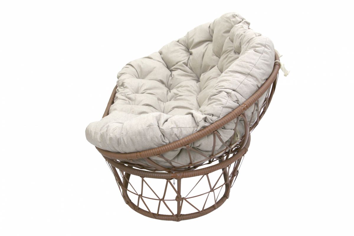 Диван Мамасан арт.CN4823-MT ротанг искусственный 1 уп (корзина бежевая+подушка бежевая+подставка бе