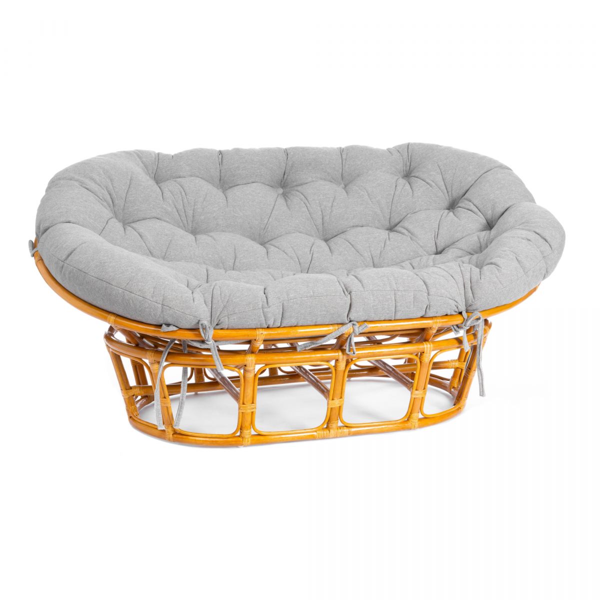 Диван MAMASAN-МАМАСАН 23-02 W -с подушкой- 169х102х80 см, Pecan (орех), матрац 182х119 см, ткань сер