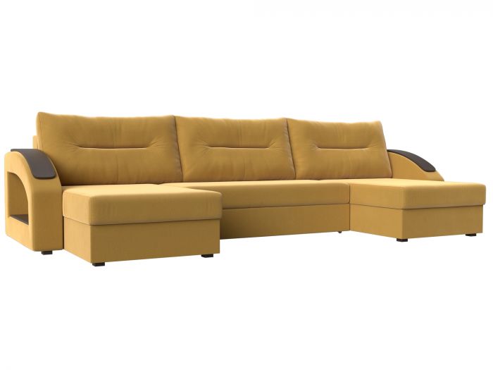 110260 П-образный диван Канзас | Микровельвет | Желтый