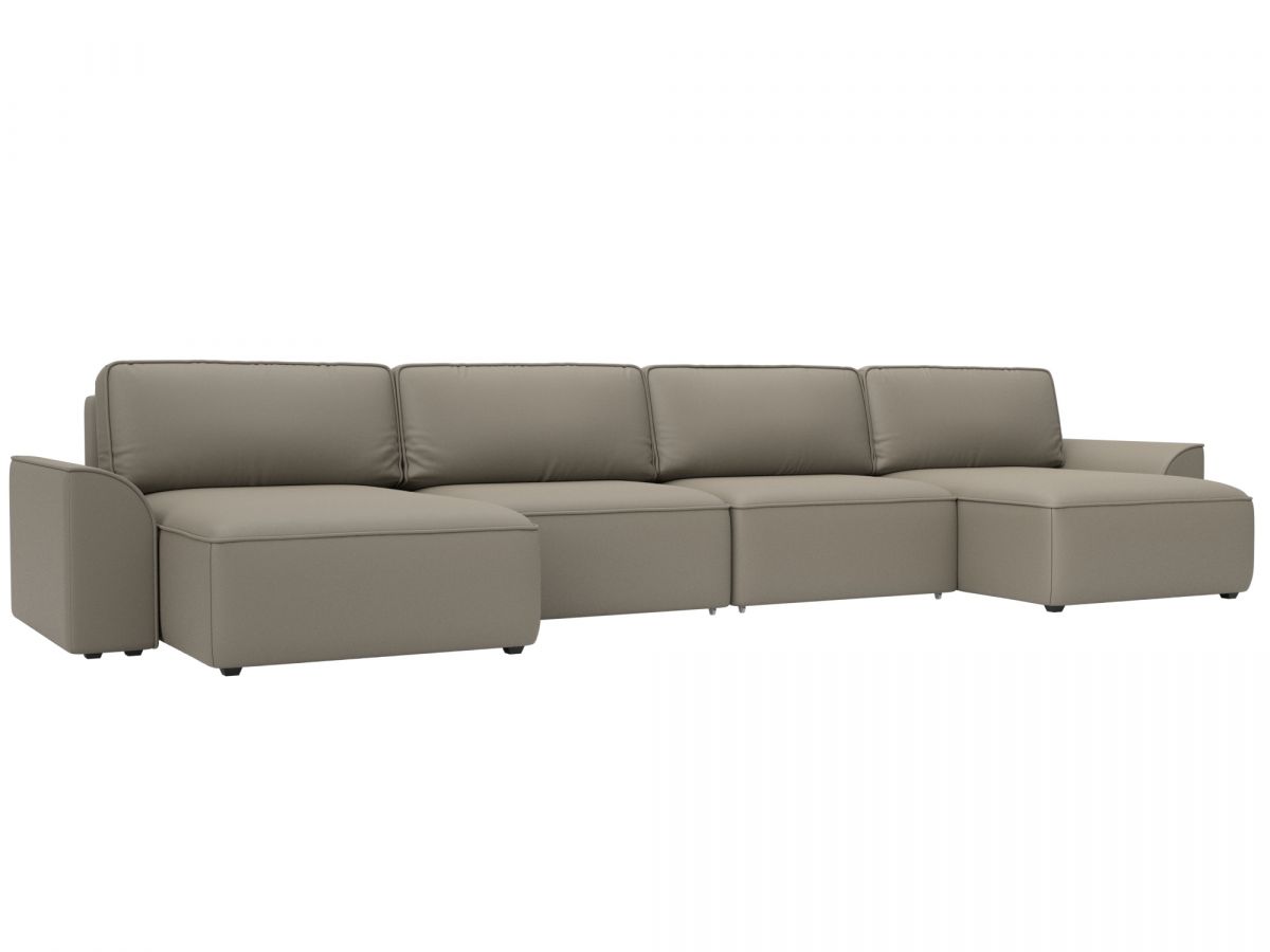 128349 Диван п-образный Лига-048 НПБ лонг | экокожа | grifon 04 бежевый