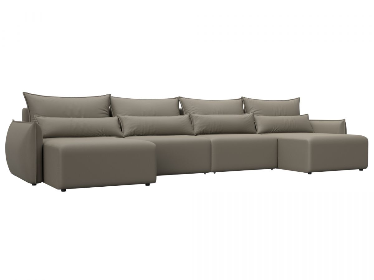 129894 Диван П-образный Лига-051 НПБ Лонг | экокожа | grifon 04 бежевый