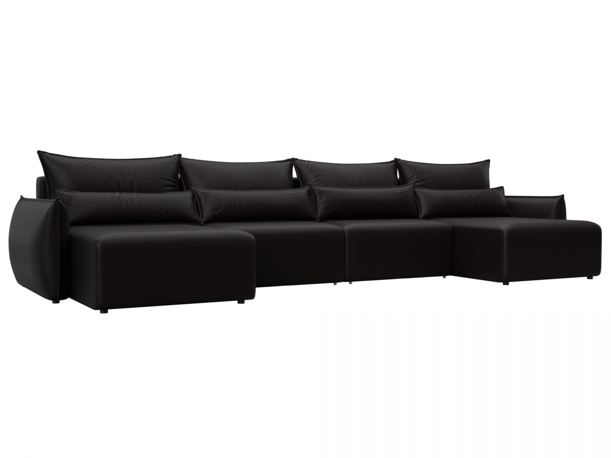 129895 Диван П-образный Лига-051 НПБ Лонг | экокожа | grifon 12 коричневый