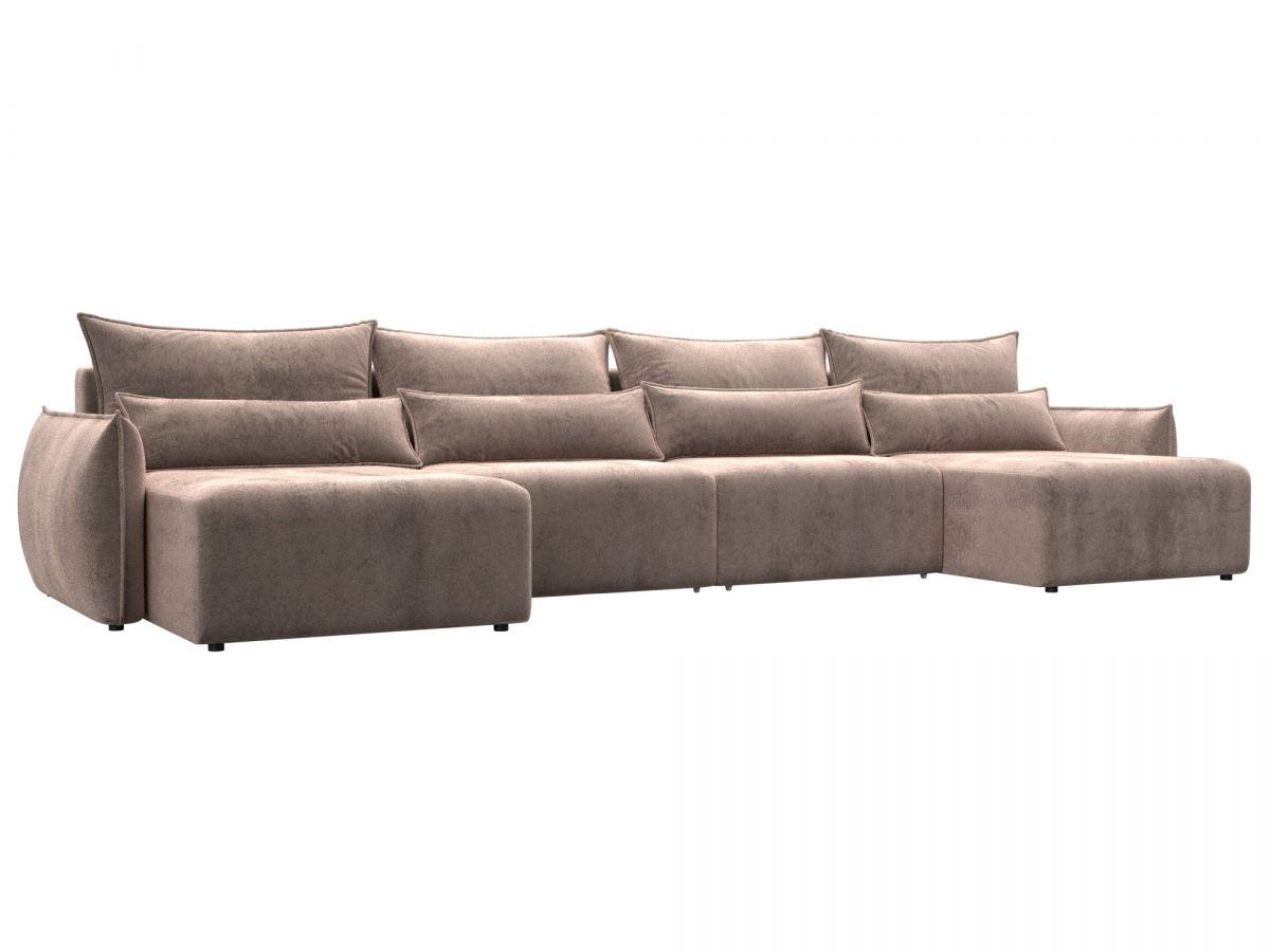 128691 Диван П-образный Лига-051 НПБ Лонг | велюр | tower 05 бежевый