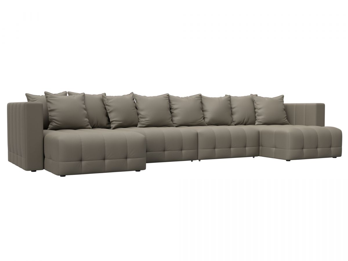 129918 Диван П-образный Лига-052 НПБ Лонг | экокожа | grifon 04 бежевый