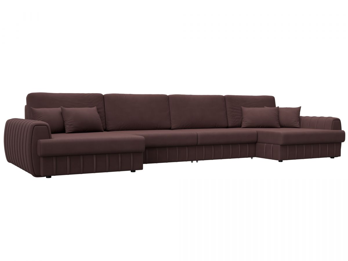 129341 Диван П-образный Лига-057 НПБ Лонг | замша | joly 09 бордовый