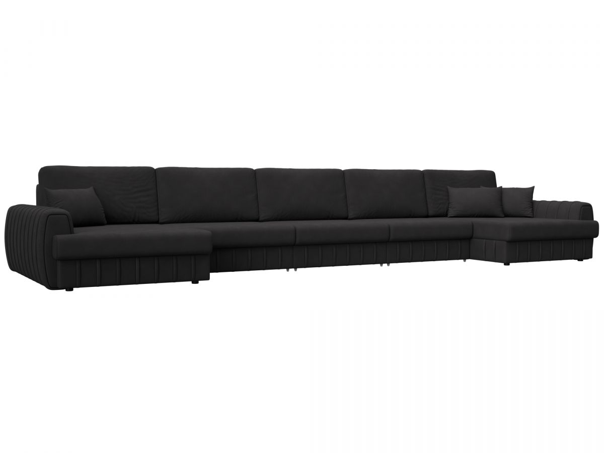 129371 Диван П-образный Лига-057 НПБ МегаЛонг | замша | joly 08 коричневый