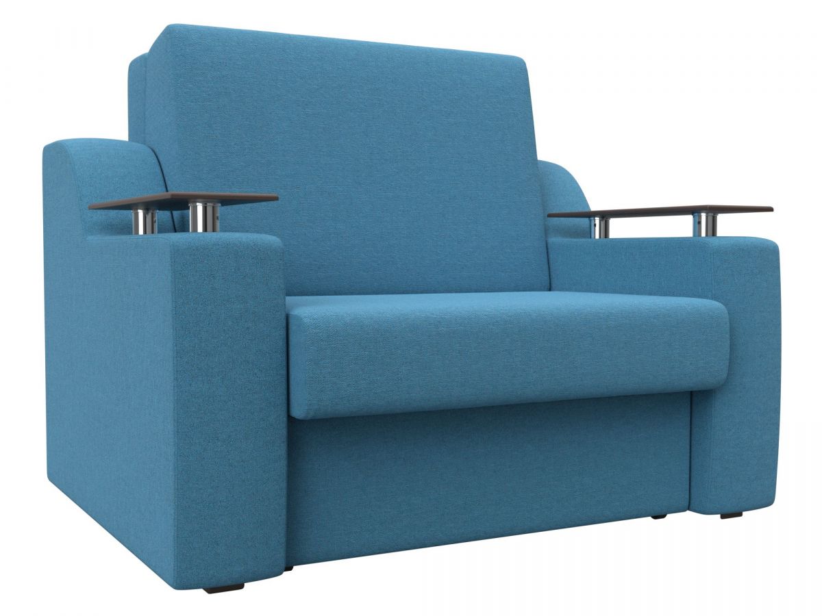 124288 Диван прямой аккордеон Сенатор 100 | рогожка | амур голубой