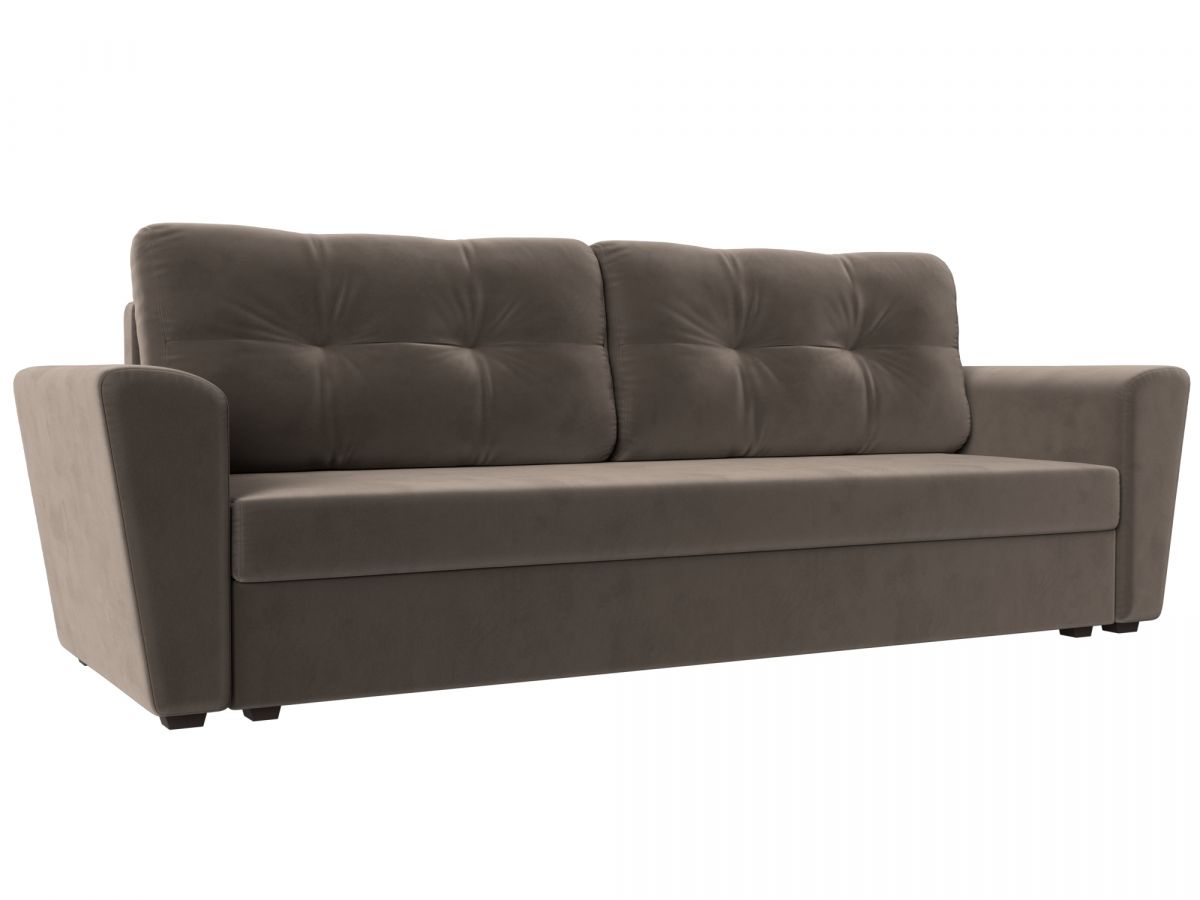 112430 Диван прямой Амстердам Лайт | велюр | коричневый