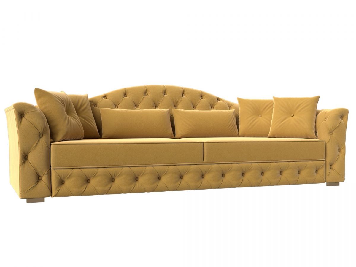 120335 Диван прямой Артис | микровельвет | желтый
