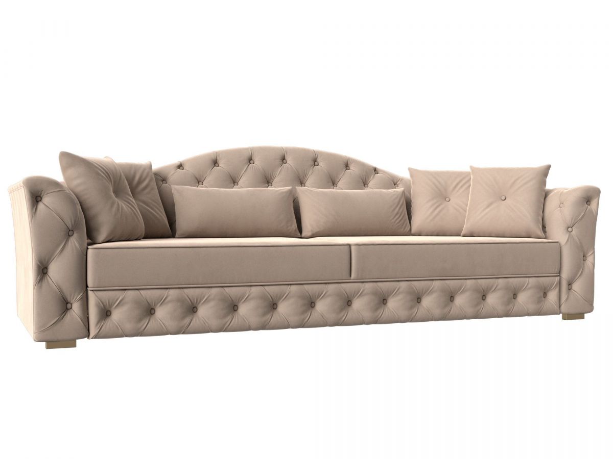 120325 Диван прямой Артис | велюр | бежевый
