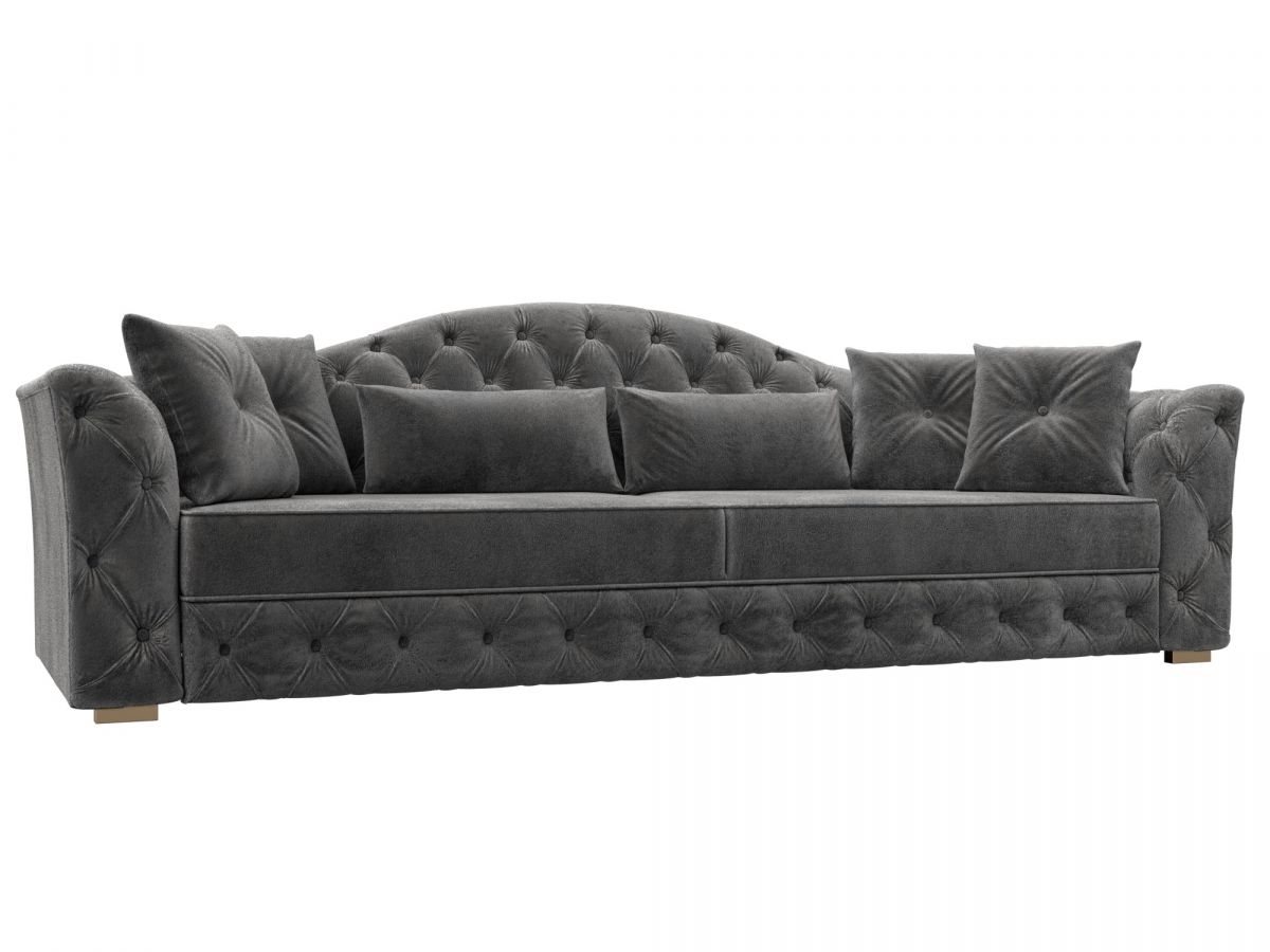 126377 Диван прямой Артис | велюр | tower 10 серый