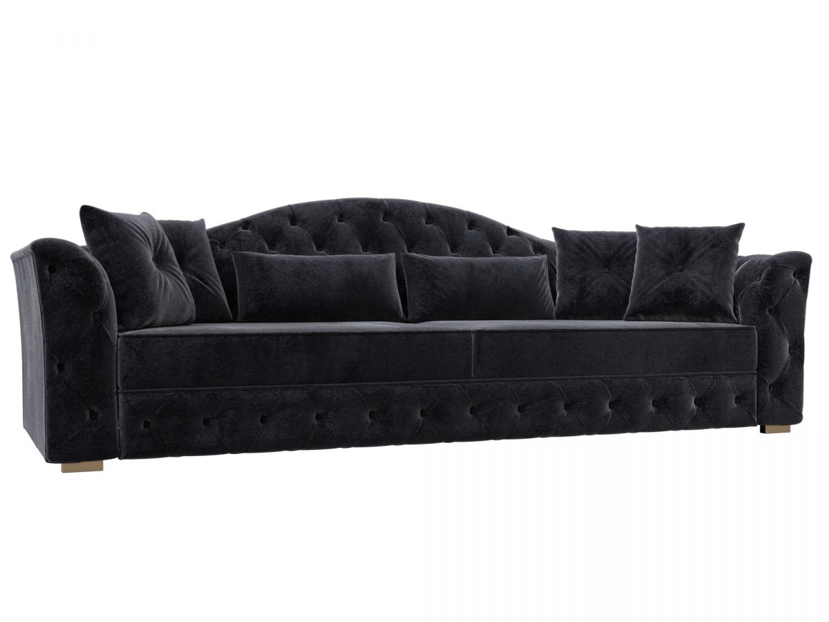 127247 Диван прямой Артис | велюр | tower 11 черный