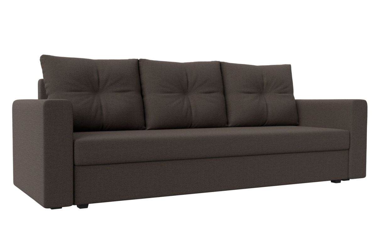 121173 Диван прямой Атланта Лайт МП | рогожка | амур коричневый