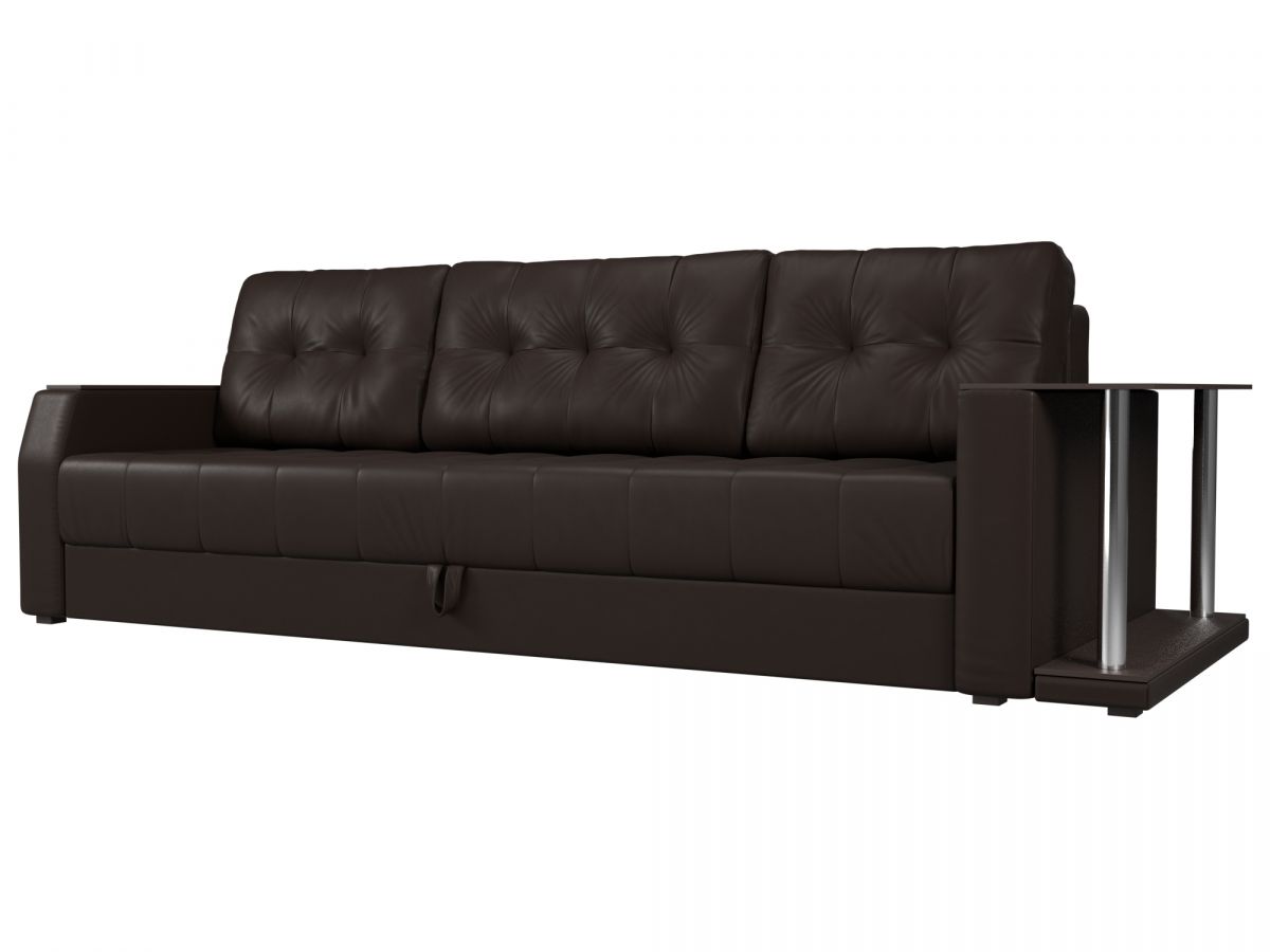 102239R Диван прямой Атлантида стол справа | экокожа | коричневый