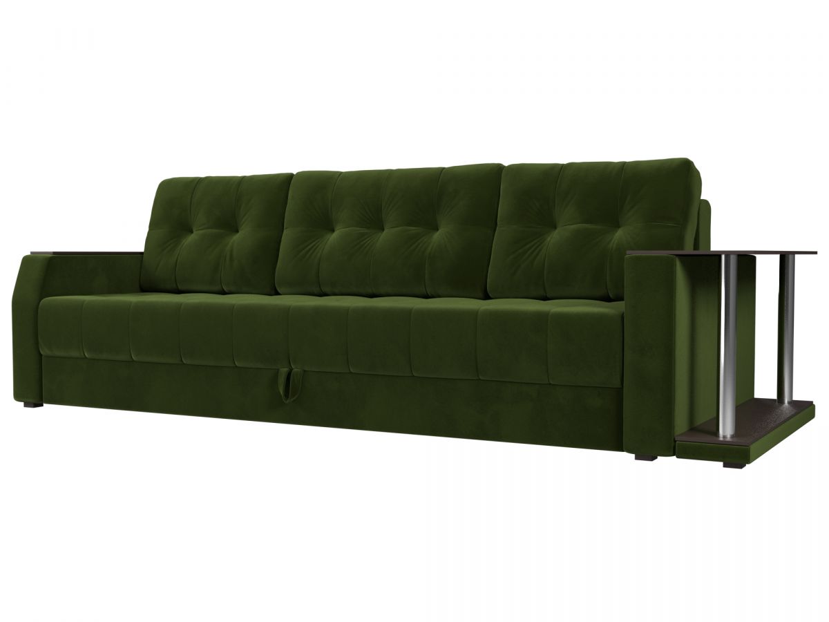 102221R Диван прямой Атлантида стол справа | микровельвет | зеленый