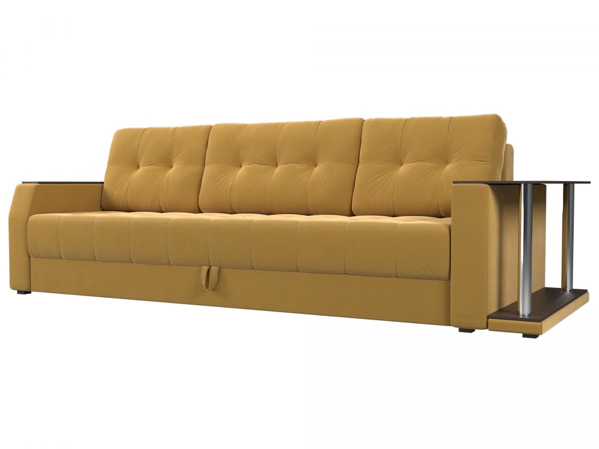 109822R Диван прямой Атлантида стол справа | микровельвет | желтый