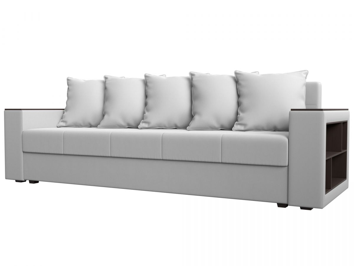 114335 Диван прямой Дубай Лайт полки справа | экокожа | белый