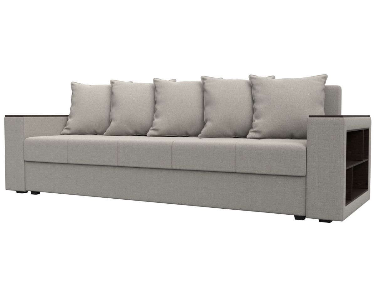 132280 Диван прямой Дубай Лайт полки справа | рогожка | бежевый