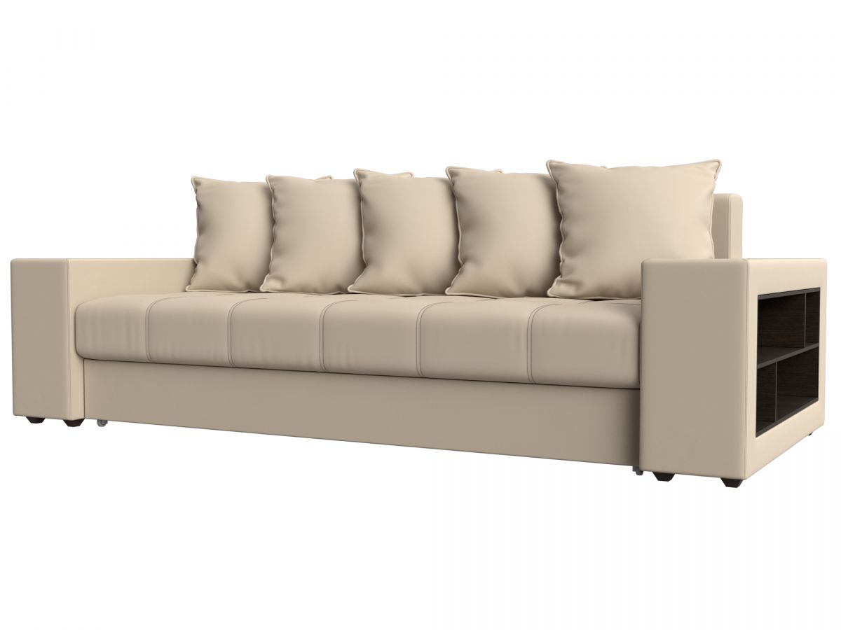 31506R Диван прямой Дубай полки справа | экокожа | бежевый
