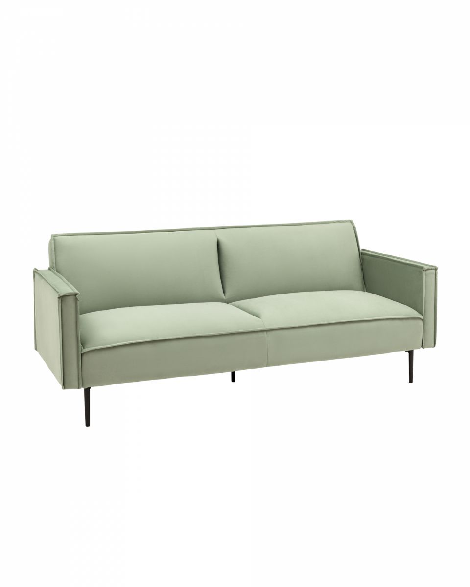 Диван прямой Кассель велюр светло-салатовый