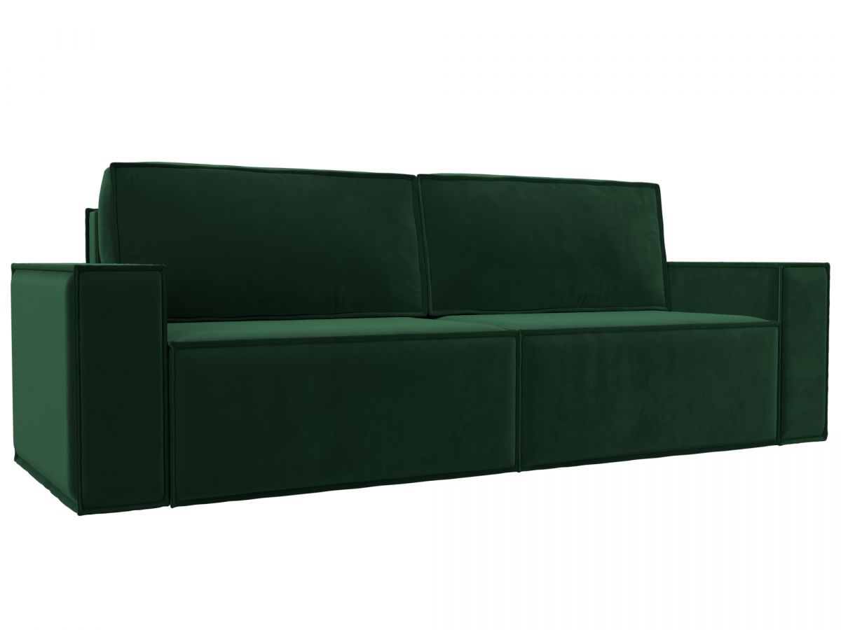 129440 Диван прямой Куба Лайт | велюр | seven 626 зеленый