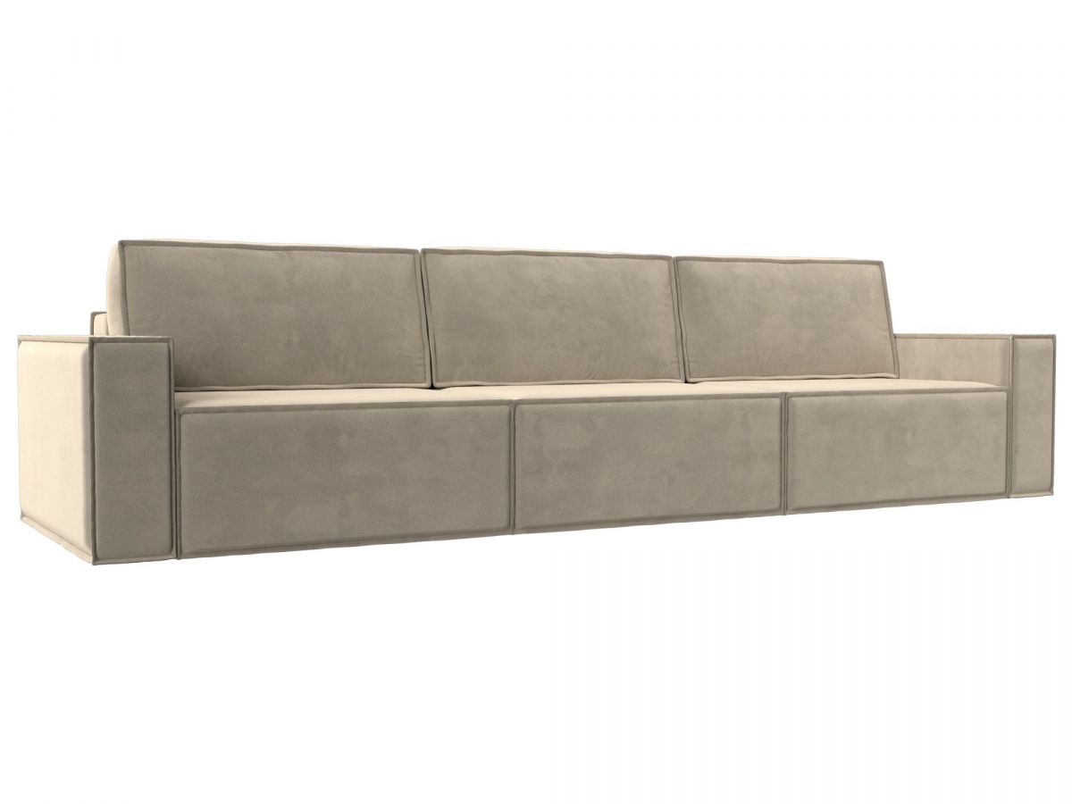 116870 Диван прямой Куба лонг | микровельвет | бежевый
