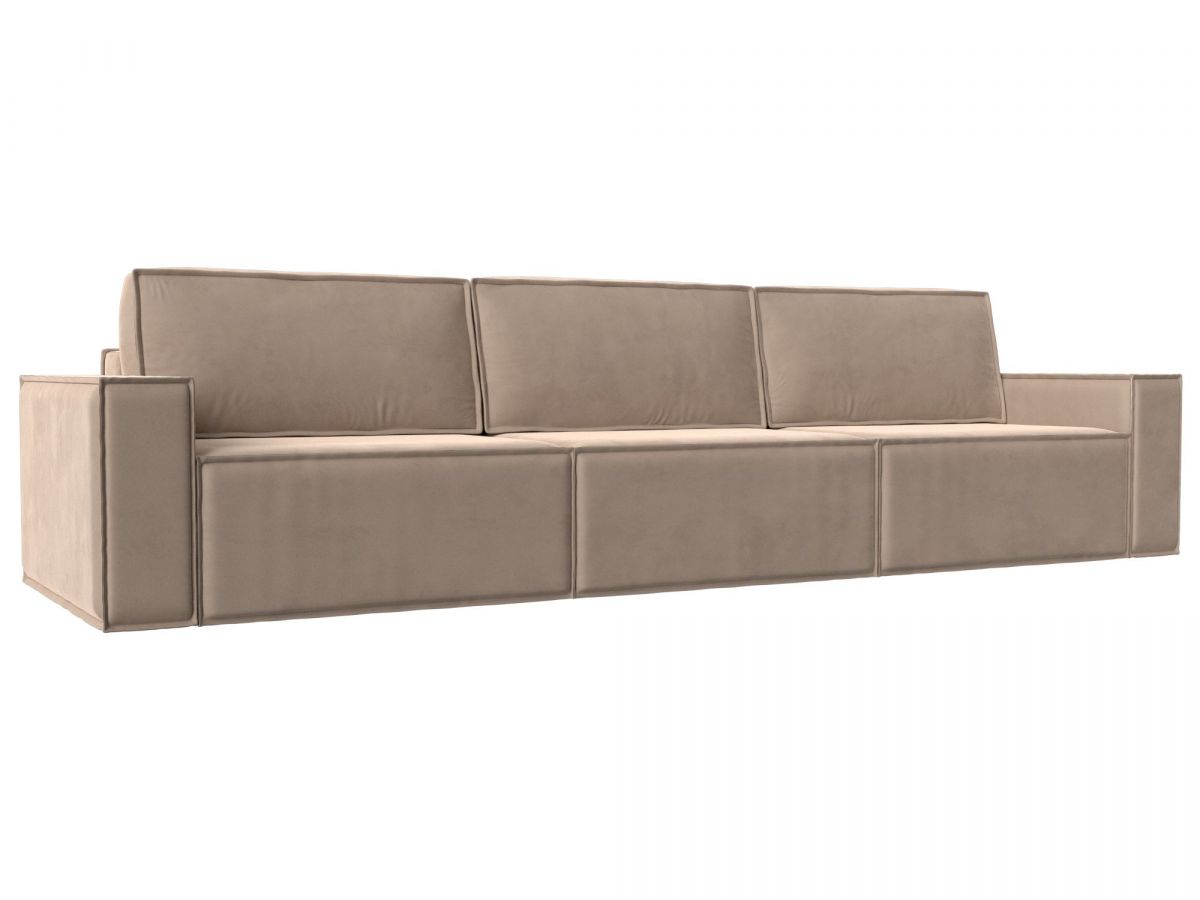 116862 Диван прямой Куба лонг | велюр | бежевый