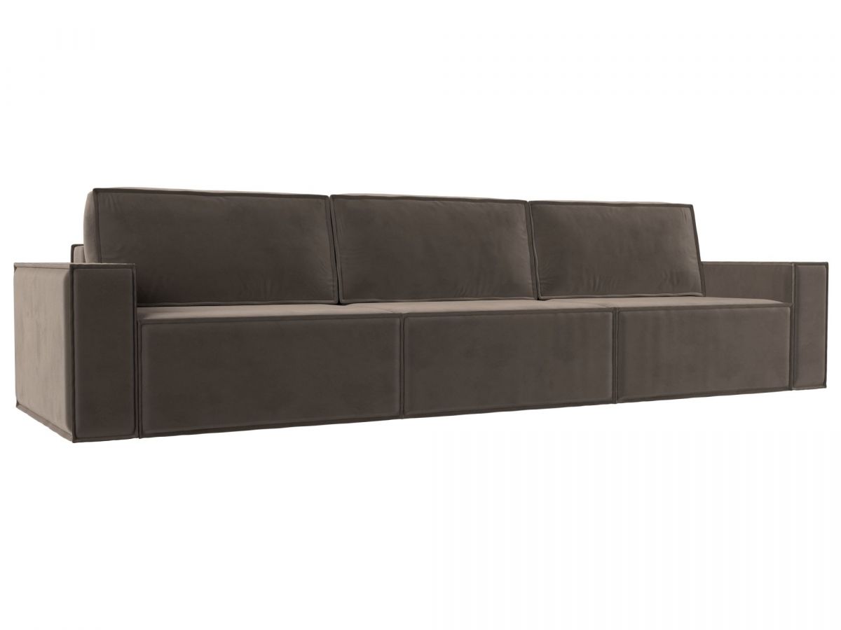 116866 Диван прямой Куба лонг | велюр | коричневый