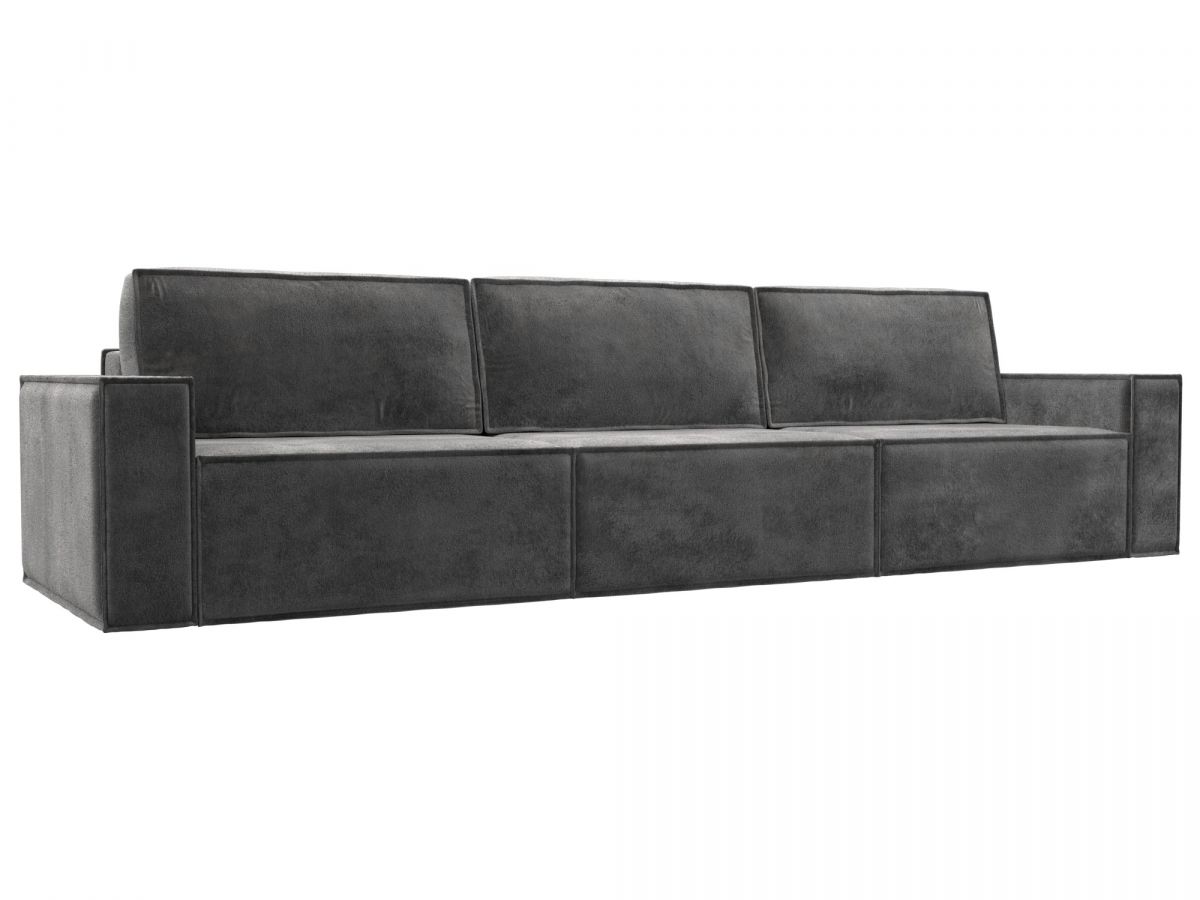 126586 Диван прямой Куба лонг | велюр | tower 10 серый