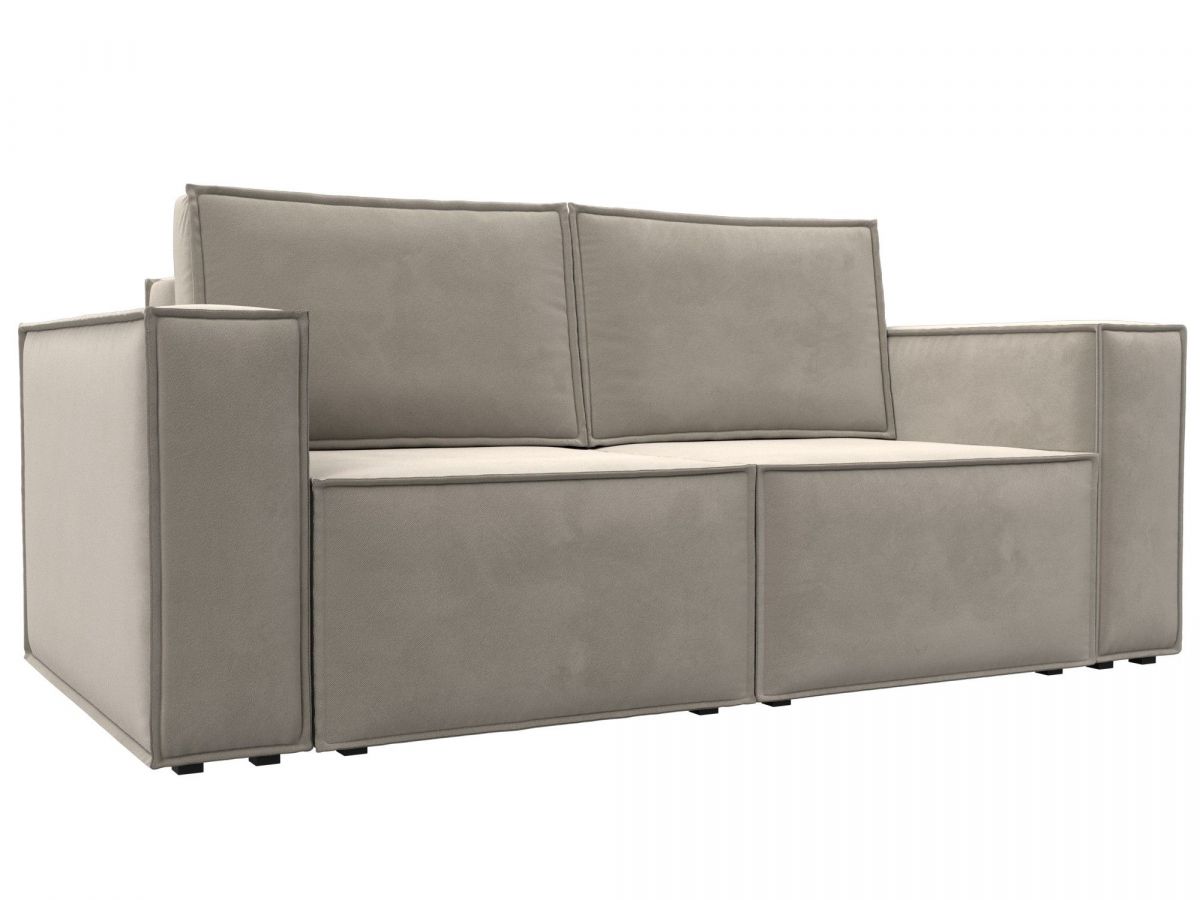 121877 Диван прямой Куба мини | микровельвет | бежевый