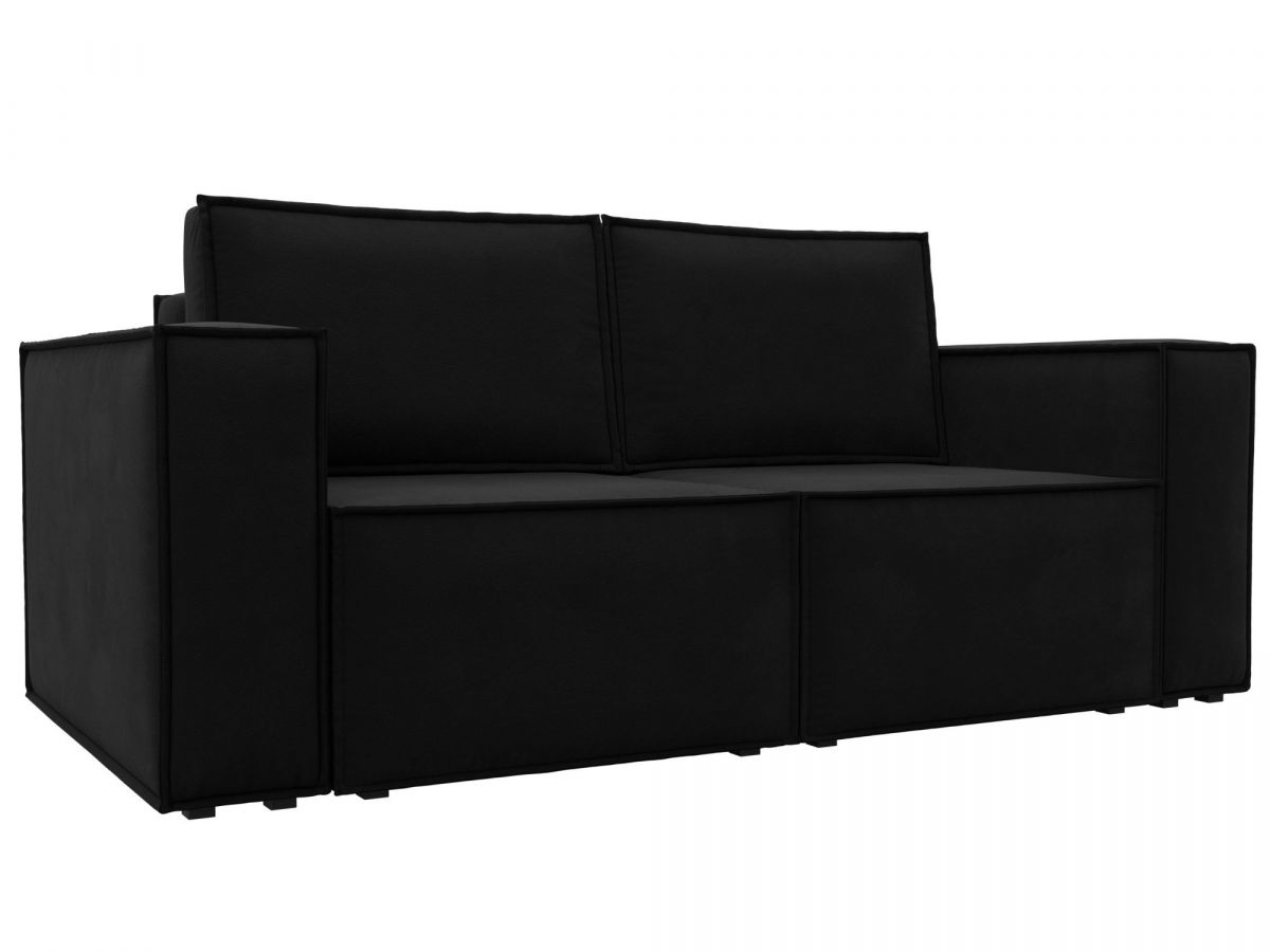 121883 Диван прямой Куба мини | микровельвет | черный