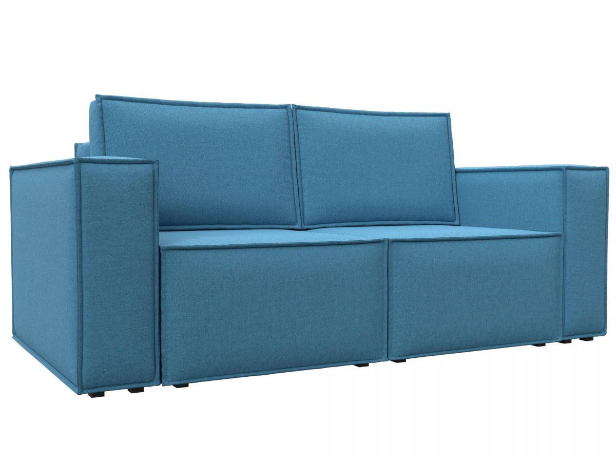 121892 Диван прямой Куба мини | рогожка | амур голубой