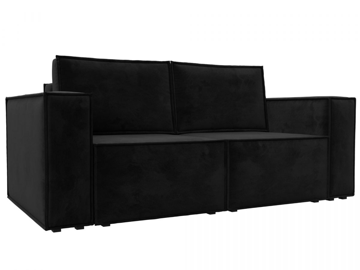 121876 Диван прямой Куба мини | велюр | черный
