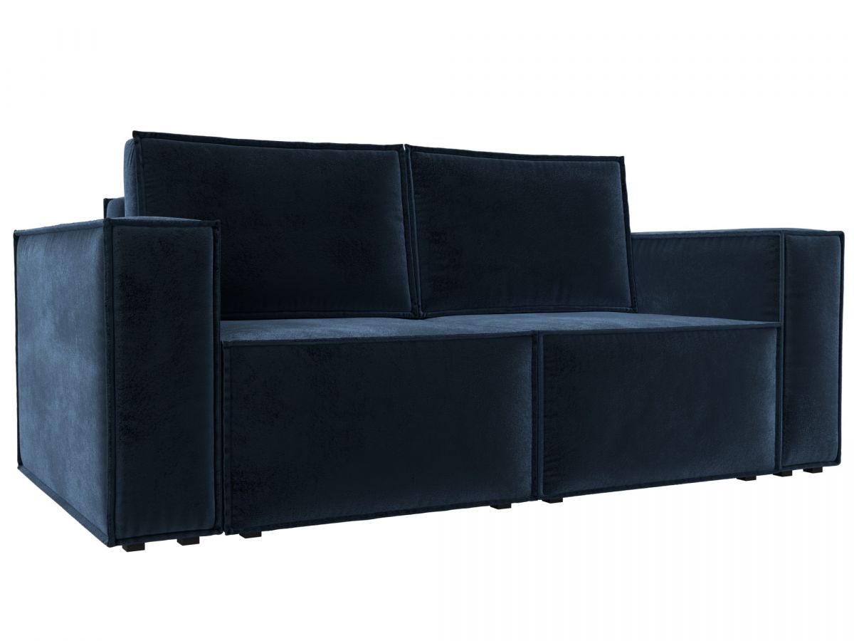 126604 Диван прямой Куба мини | велюр | tower 13 синий