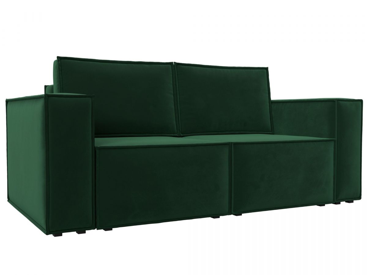 121873 Диван прямой Куба мини | велюр | зеленый