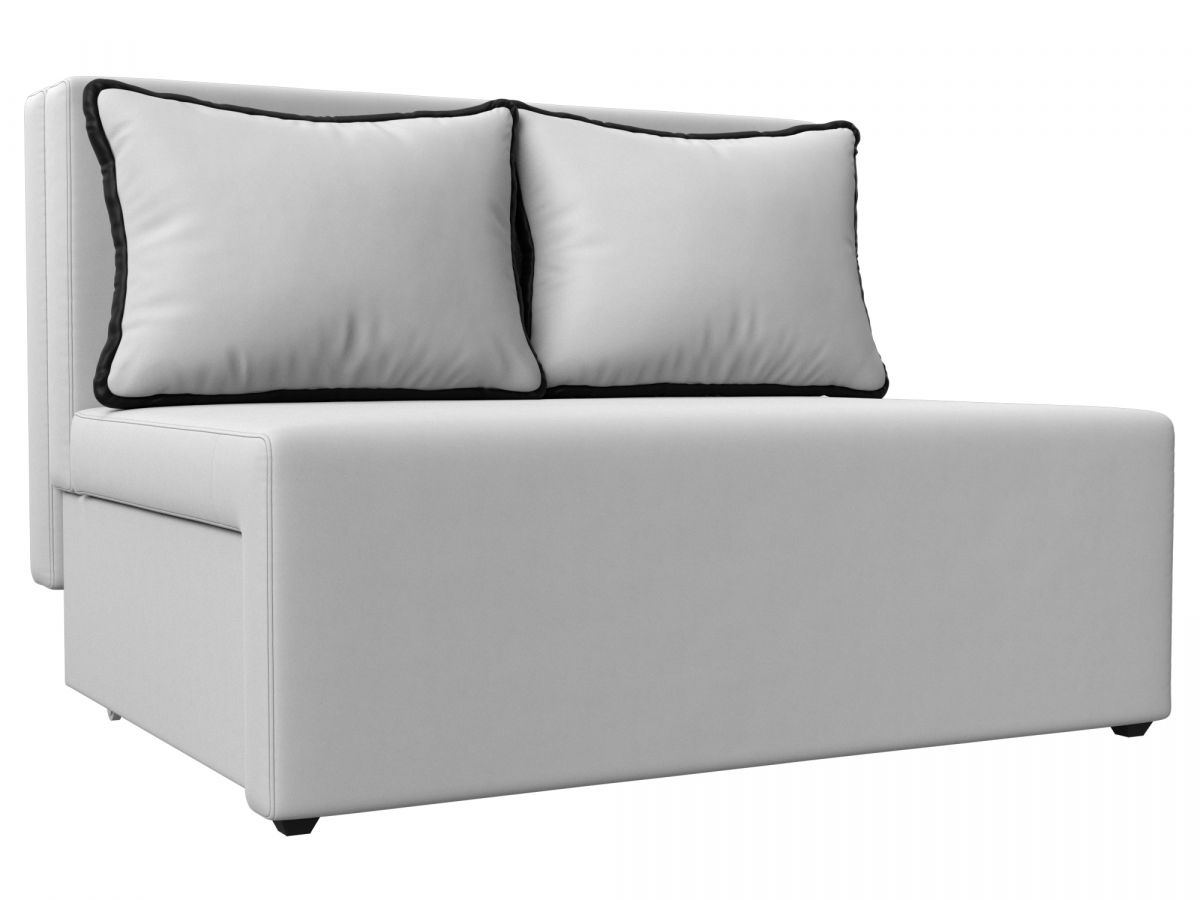 114454 Диван прямой Лагуна | экокожа | белый, черный