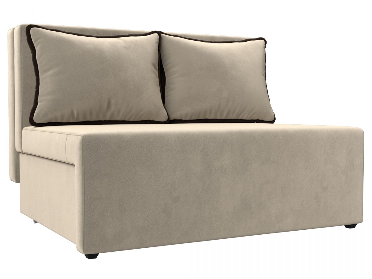 114438 Диван прямой Лагуна | микровельвет | бежевый, коричневый