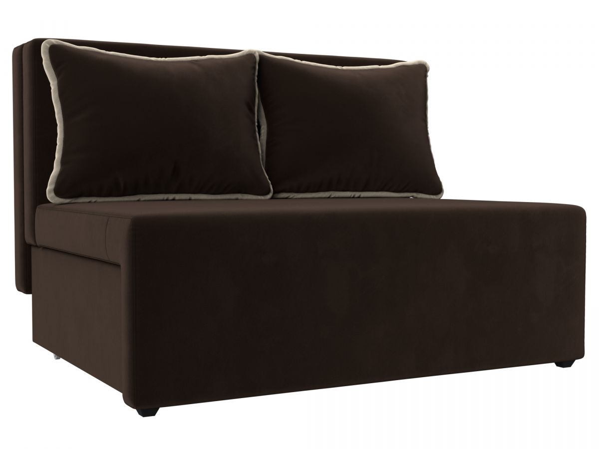 114443 Диван прямой Лагуна | микровельвет | коричневый, бежевый