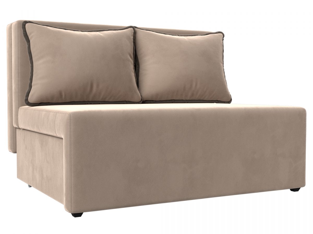 114430 Диван прямой Лагуна | велюр | бежевый, коричневый