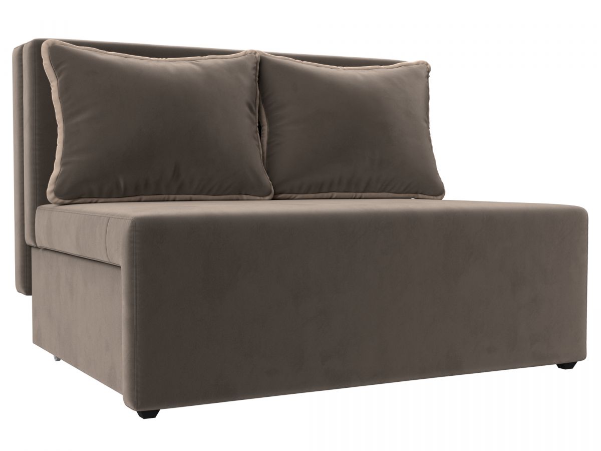 114434 Диван прямой Лагуна | велюр | коричневый, бежевый