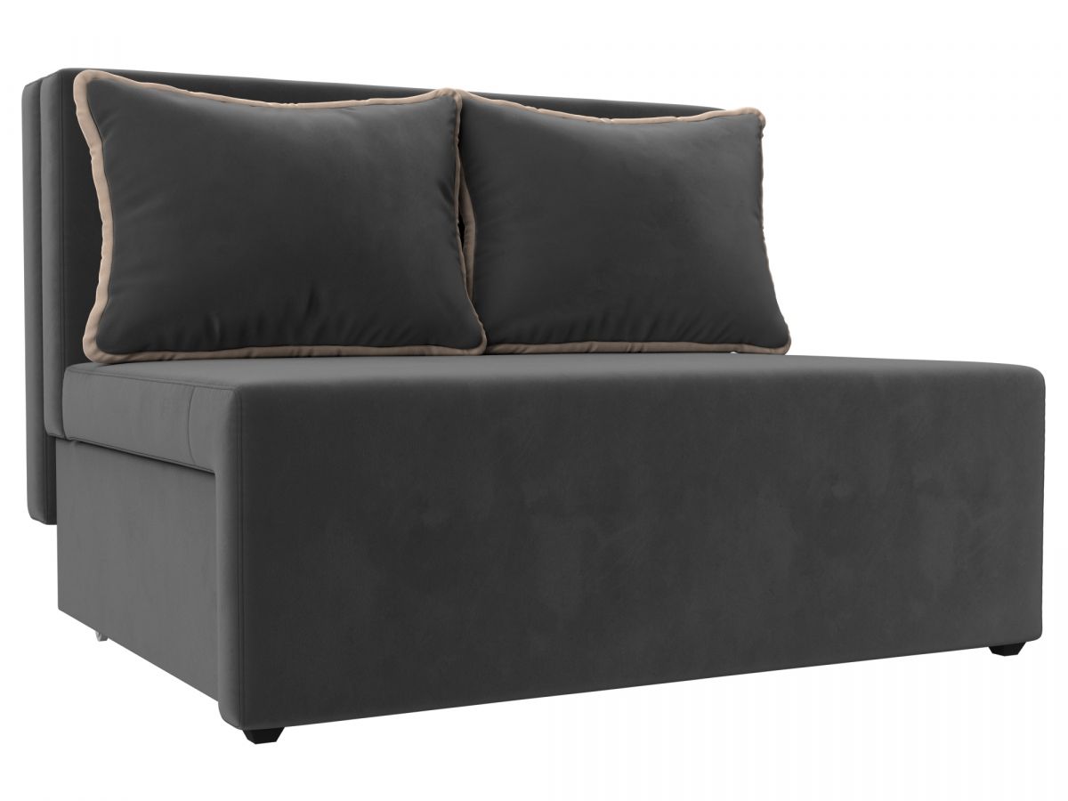 114435 Диван прямой Лагуна | велюр | серый, бежевый