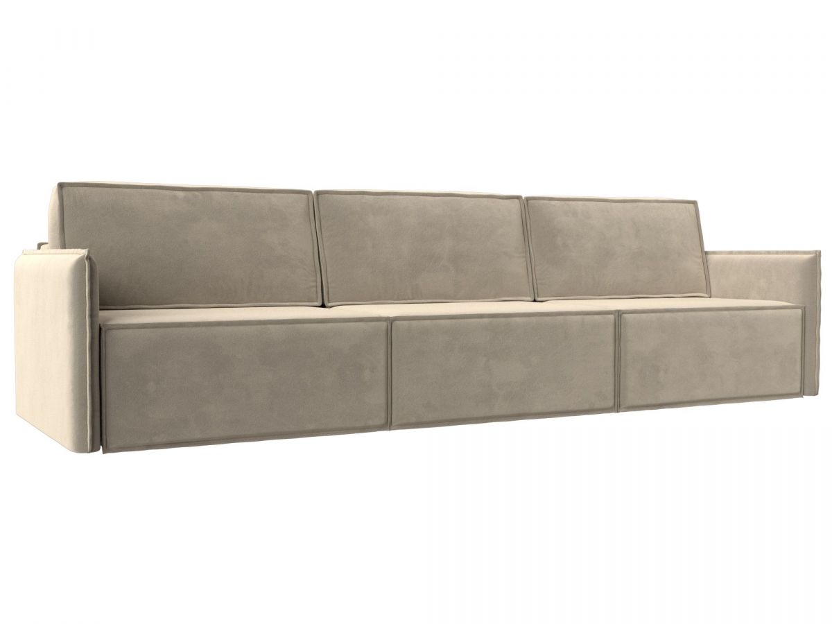 116897 Диван прямой Либерти лонг | микровельвет | бежевый