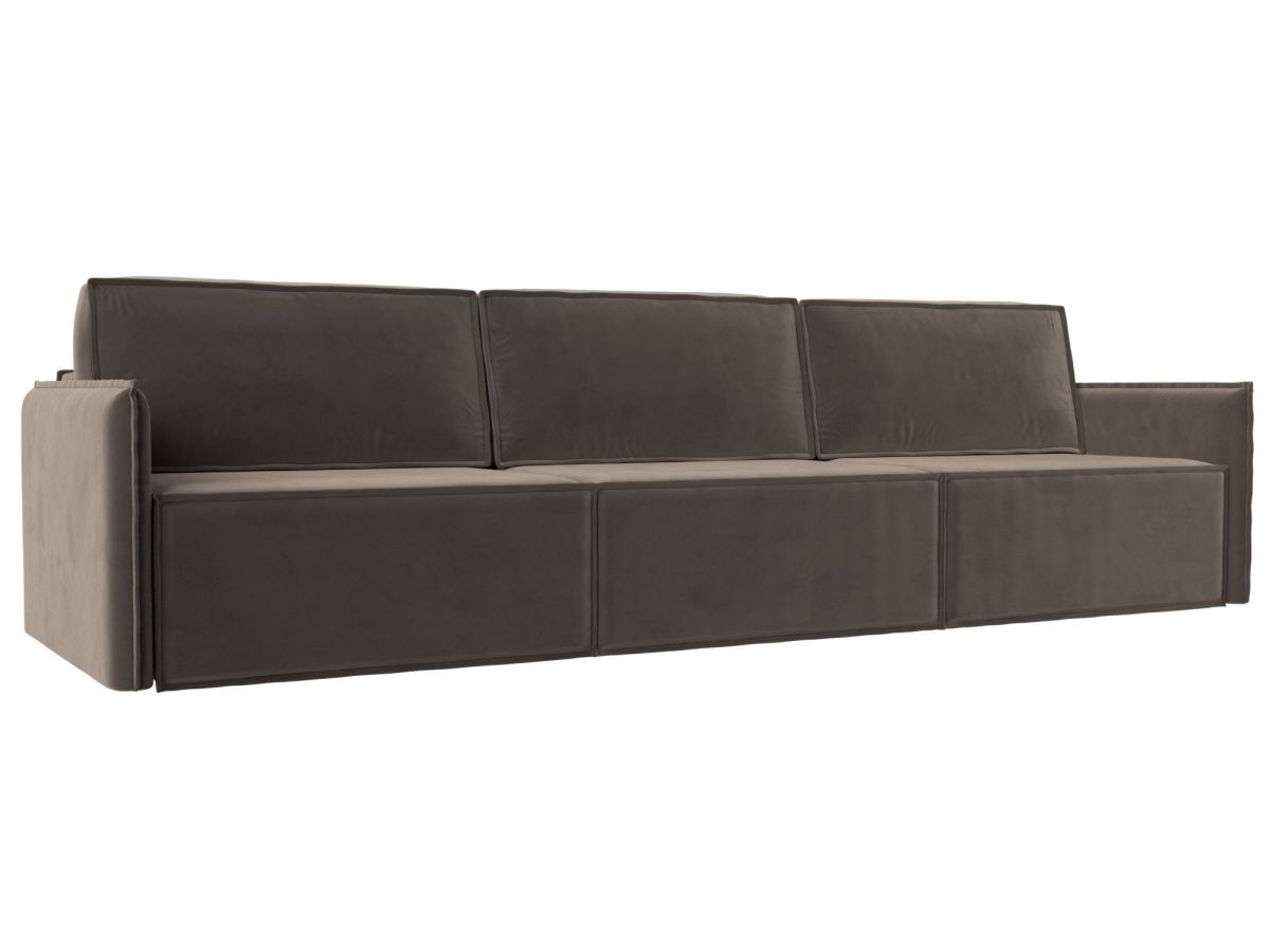 116893 Диван прямой Либерти лонг | велюр | коричневый